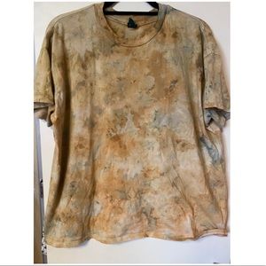 Rusty Brown/Grey/Tan, tie dye, t-shirt